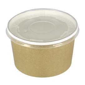 Contenitori di Carta Kraft Con Coperchio PP 16 Oz/473ml (25 Pezzi)