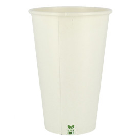 Bicchiere di Carta Senza Plastica 16 Oz/480ml Bianco Ø9cm (1.000 Pezzi)