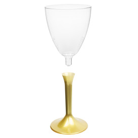 Calice Plastica Vino Gambo Oro 180ml 2P (20 Pezzi)