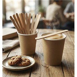 Palettine per Caffè di Legno Imbustate 110mm (500 Pezzi)