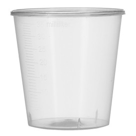 Bicchiere di Plastica Graduata PP Trasp. 35 ml (2000 Pezzi)