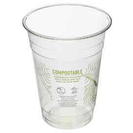 Bicchiere Amido di Mais PLA "Green Stripe" 470ml (50 pezzi)