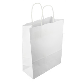 Buste Shopper in Carta Bianca 100g/m² 25+11x31cm (200 Pezzi)