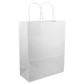 Buste Shopper in Carta Bianca 100g/m² 25+11x31cm (25 Pezzi)