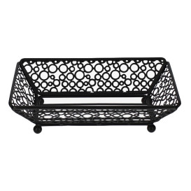 Cesto Rettangolare Acciaio Nero 210x140x65mm (6 Pezzi)