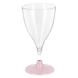 Tazza di PS riutilizzabile acqua/vino Rosa piede 200ml 2P (48 unità)