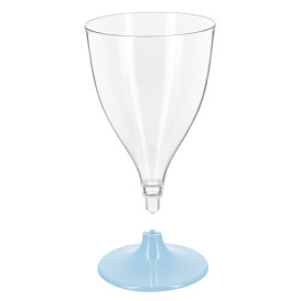 Tazza di PS riutilizzabile acqua/vino Blu piede 200ml 2P (6 unità)