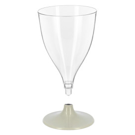 Tazza di PS riutilizzabile acqua/vino Grigio piede 200ml 2P (6 unità)