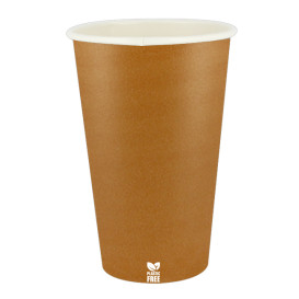 Bicchiere di Carta Senza Plastica 16 Oz/480ml "Caramello" Ø9,0cm (50 Pezzi)