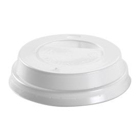 Coperchio con Foro per Bicchiere di Carta 4Oz/120ml Bianco Ø6,2cm (100 Pezzi)