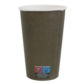 Bicchiere di Carta 16Oz/480ml Marrone Ø9,0cm (50 Pezzi)