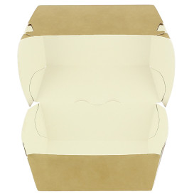 Scatola Hamburger Kraft XXL Doppia Chiusura 13x13x9cm (50 Pezzi)