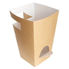 Scatola in Carta Churros al Cioccolato Kraft 78x78x179mm (500 Uds)