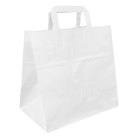 Buste Shopper in Carta Bianca 70g/m² 26+18x26cm (50 Pezzi)