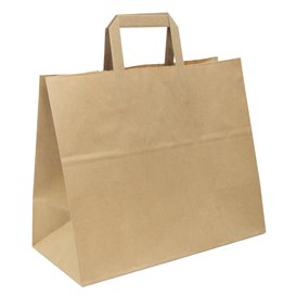 Buste Shopper in Carta Kraft 70g/m² 32x22x26cm (50 Pezzi)