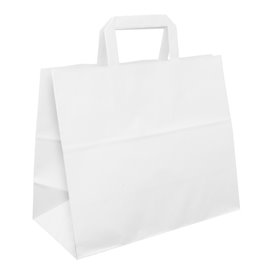 Buste Shopper in Carta Bianca 70g/m² 32+22x26cm (50 Pezzi)