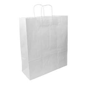 Buste Shopper in Carta Bianca 100g/m² 44+15x46cm (200 Pezzi)
