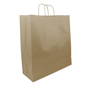 Buste Shopper in Carta Marrone 100g/m² 44+15x46cm (25 Pezzi)
