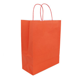 Buste Shopper in Carta Rosso 100g/m² 25+11x31cm (25 Pezzi)