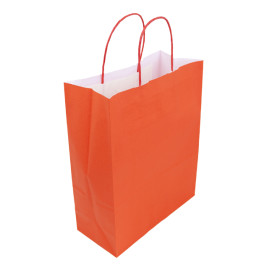 Buste Shopper in Carta Rosso 100g/m² 25+11x31cm (250 Pezzi)