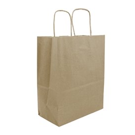 Buste Shopper in Carta Marrone 100g/m² 22+11x27cm (250 Pezzi)
