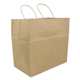 Buste Shopper in Carta Marrone 100g/m² 30+18x29cm (25 Pezzi)