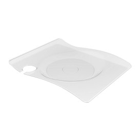 Piatto di Plastica "Forma" Catering Trasp. 22x18 cm (12 Pezzi)