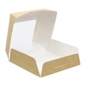 Scatola di Carta Kraft con Finestra 120x120x40mm (25 Pezzi)