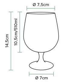 Coppa Riutilizzabili TRITAN Per Birra Trasp. Ø75mm 510ml (6 Pezzi)