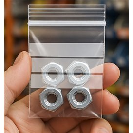 Sacchetti in PE Chiusura a Pressione Banda Scrittura 4x6cm G200 (100 Pezzi)