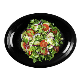 Vassoio Duro Riutilizzabile Ovale Nero “Round” PP 25,5x19cm (600 Pezzi)