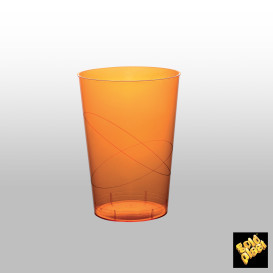 Bicchiere di Plastica Moon Arancione Trasp. PS 230ml (1000 Pezzi)