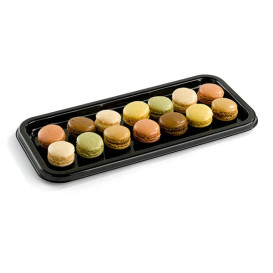 Vassoio Plastica Rettangolare Nero 35X16 cm (10 Pezzi)