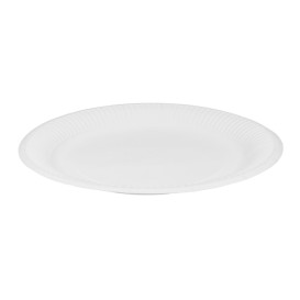 Piatto in Cartone Rondo “Radial” Bianco Ø23cm 200gr/m² (50 Pezzi)
