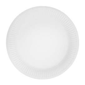 Piatto in Cartone Rondo “Radial” Bianco Ø18cm 200gr/m² (50 Pezzi)