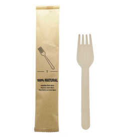 Forchetta in Legno Imbustata 16cm (1.200 Pezzi)