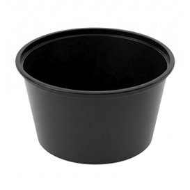 Contenitore di Plastica PP Nero con Coperchio 470ml (50 Uds)
