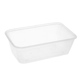 Contenitore Rettangolare in PP Trasparente con Coperchio 650ml 17,3x11,9cm (500 Pezzi)