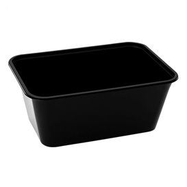 Contenitore Rettangolare in PP Nero con Coperchio 1.000ml 17,3x11,9cm (500 Pezzi)