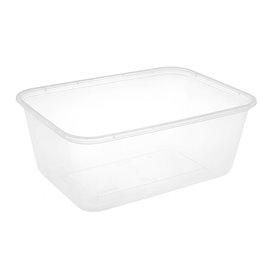 Contenitore Rettangolare in PP Trasparente con Coperchio 1.500ml 20,4x15,3cm (500 Pezzi)
