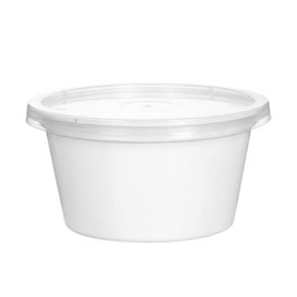 Contenitore in PP Bianco per Salse con Coperchio 4Oz/120ml (100 Pezzi)