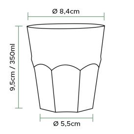 Bicchiere Riutilizzabile Infragibile PP Cocktail Trasp. Ø8,4cm 350ml (20 Pezzi)