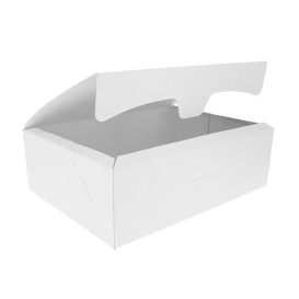 Scatola di Carta Pasticcerie 20,4x15,8x6cm 1Kg Bianco (200 Pezzi)
