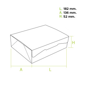 Scatola di Carta Pasticcerie 18,2x13,6x5,2cm 500g Bianco (250 Pezzi)