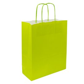 Buste Shopper in Carta Verde 90g/m² 28+10x22 cm (250 Pezzi)