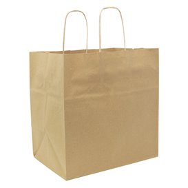 Buste Shopper in Carta Kraft 70g/m² 25+17x26cm (50 Pezzi)