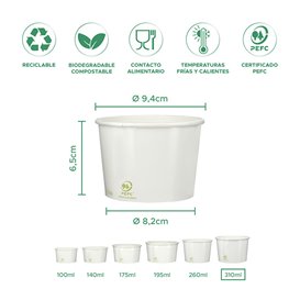 Coppette di Carta Ecologica per Gelato 310ml (1200 Pezzi)