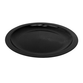 Piatto Duro Riutilizzabile Piano Nero "Round" PP Ø18,5cm (600 Pezzi)
