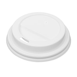 Coperchio con Foro per Bicchiere 7Oz Bianco Ø7,2cm (50 Pezzi)
