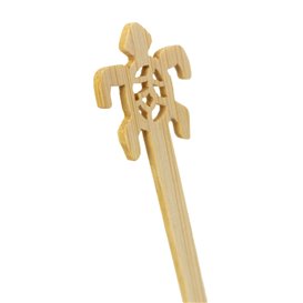 Agitatore per Bere in Bambù a Forma di Tartaruga 14 cm (50 Pezzi)